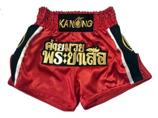 Shorts Boxe Thai Personnalisé : KNSCUST-1086 Rouge